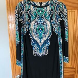 Donna Morgan Black Paisley Dress Size 4P